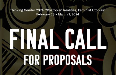 Call for Proposals Thinking Gender 2025 .